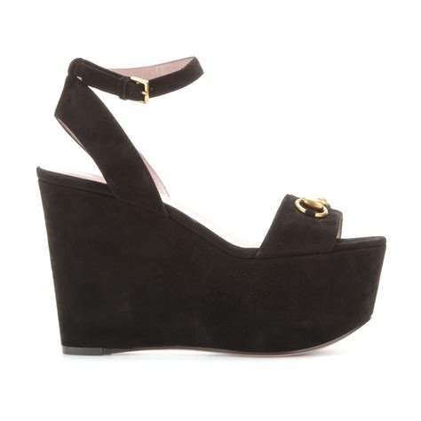 gucci black suede platform sandals|Gucci platform sandals price.